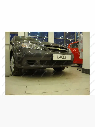 Зимняя заглушка решетки радиатора Стрелка11 (черная) Chevrolet Lacetti хэтчбек (2002-2013)