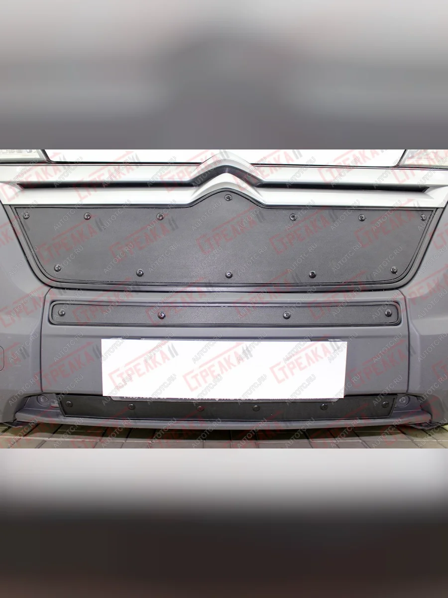 Зимняя заглушка решетки радиатора (верх) Стрелка11  CITROEN Jumper (2014-2022) 290 (черная)  в Воронеже Воронежской области