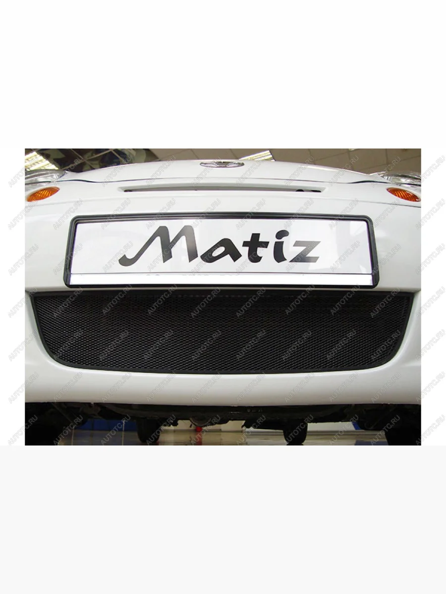 Зимняя заглушка решетки радиатора Стрелка11 Daewoo Matiz M200 дорестайлинг (2005-2007) (черная)  с доставкой в г. Пермь