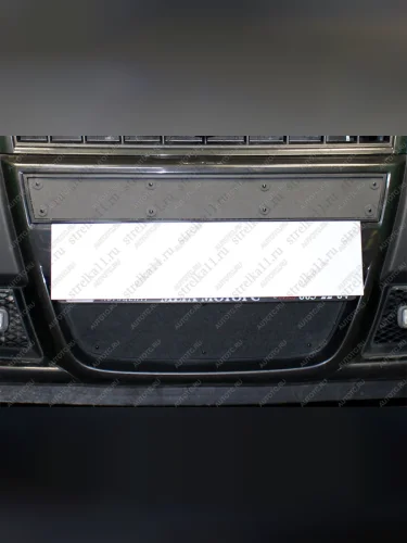 Зимняя заглушка решетки радиатора (верх) Стрелка11 (черная) Fiat Doblo 223 рестайлинг (2005-2016)