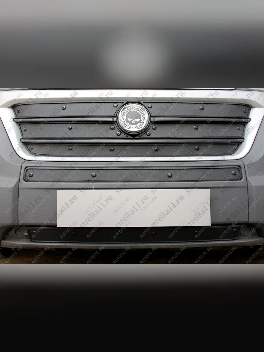 Зимняя заглушка решетки радиатора (верх 5 частей) Стрелка11 Fiat Ducato 290 (2014-2025) (черная)  в Керчи Республика Крым