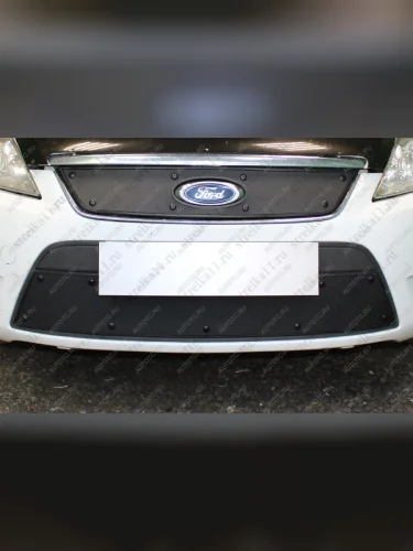 Зимняя заглушка решетки радиатора (низ) Стрелка11 (черная) Ford Mondeo Mk4,BD дорестайлинг, седан (2007-2010)