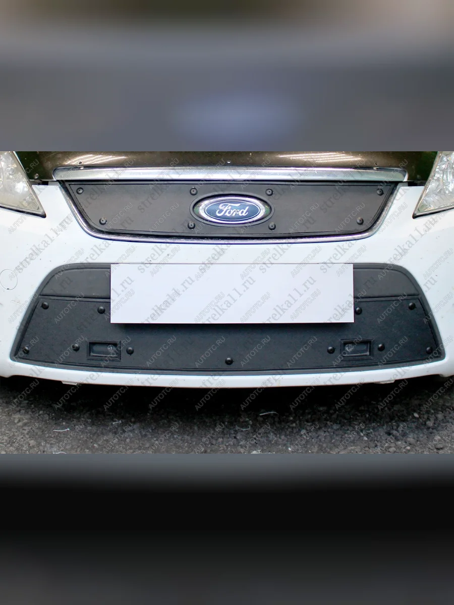 Зимняя заглушка решетки радиатора (низ с парктроником) Стрелка11 Ford Mondeo Mk4,BD дорестайлинг, седан (2007-2010) (черная)  в Керчи Республика Крым
