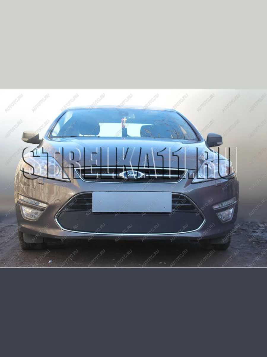 Зимняя заглушка решетки радиатора Стрелка11 Ford Mondeo Mk4,BD рестайлинг, седан (2010-2014) (черная)  в Керчи Республика Крым