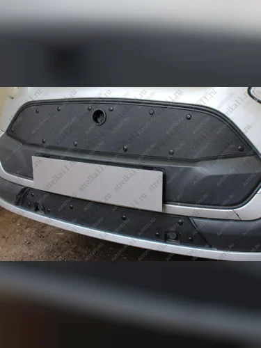 Зимняя заглушка решетки радиатора (верх) Стрелка11 (17 см) Ford Tourneo Custom дорестайлинг (2012-2018)