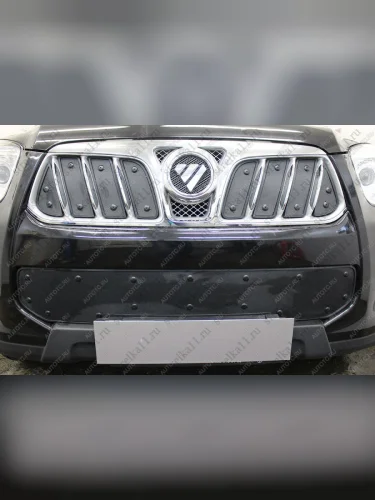 Зимняя заглушка решетки радиатора (низ) Стрелка11 (черная) Foton Sauvana (2014-2020)