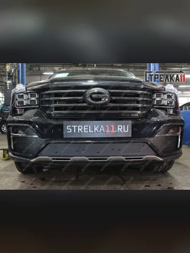 Зимняя заглушка решетки радиатора (низ) (GEGL) Стрелка11 (черная) GAC GS8 (2016-2023)