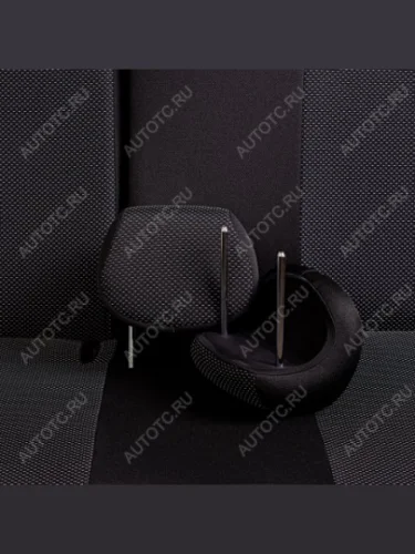 Комплект чехлов для сидений (ЦЗС Без зад.подголов. Жаккард) ДУБЛИН Жаккард Lord Autofashion (черный, вставка Ёж белая) Fiat Albea 170 седан (2002-2012)