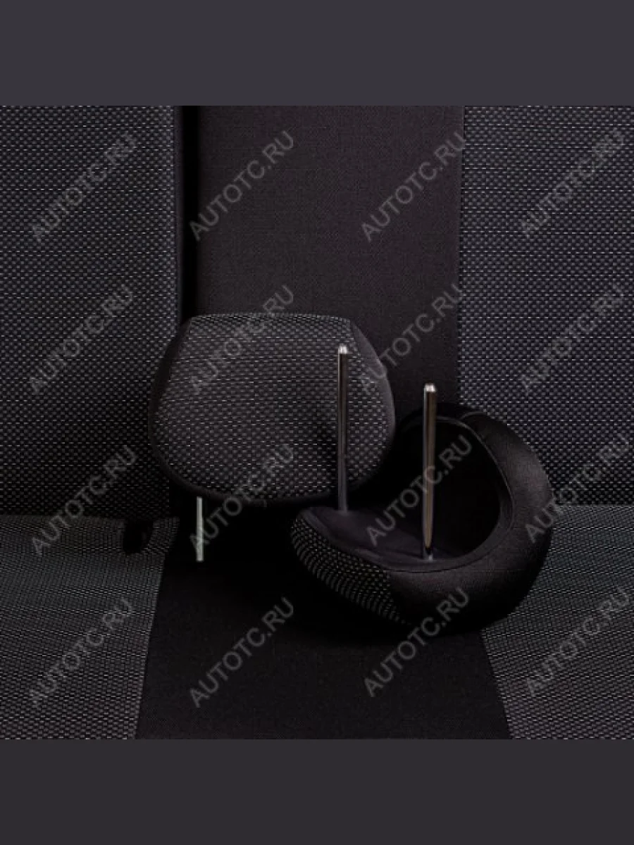 Комплект чехлов для сидений (ЦЗС Без зад.подголов. Жаккард) ДУБЛИН Жаккард Lord Autofashion Fiat Albea 170 седан (2002-2012) (черный, вставка Ёж белая)  в Керчи Республика Крым
