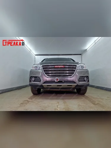 Зимняя заглушка решетки радиатора (низ) Стрелка11 (черная) Haval H6 (2013-2020)