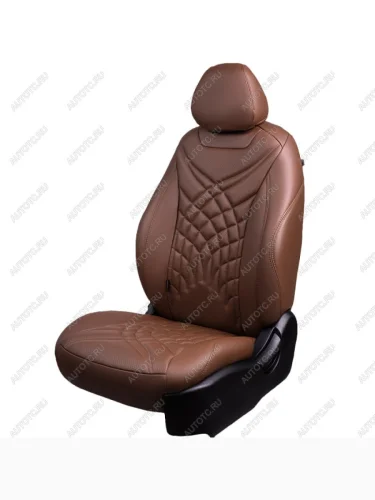 Комплект чехлов для сидений (к.Invite РЗС 60/40+отд.бок, 2П+1Г Орегон) БАЙРОН ст ЖУК Lord Autofashion (темно-коричневый, вставка темно-коричневая+коричневая, строчка коричневая) Mitsubishi Lancer  10 CY (2007-2010) седан дорестайлинг, хэтчбэк дорестайлинг