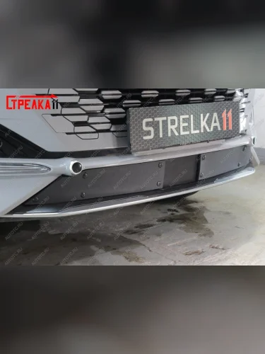  Зимняя заглушка решетки радиатора (низ, 2 части) Стрелка11 (черная) Changan UNI-K (2020-2025)