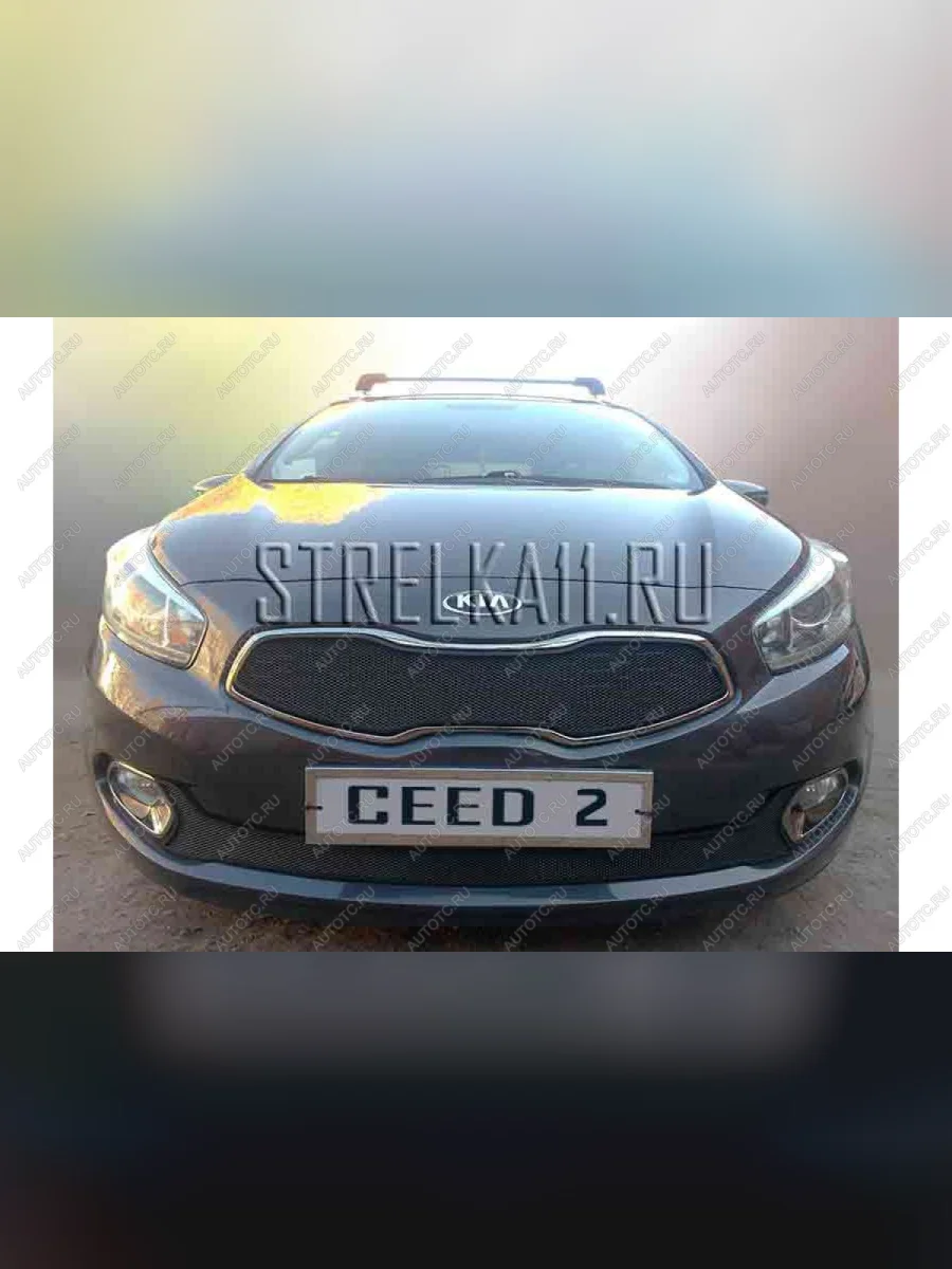 Зимняя заглушка решетки радиатора (низ) Стрелка11 KIA Ceed 2 JD дорестайлинг универсал (2012-2016) (черная)  с доставкой в г. Керчь