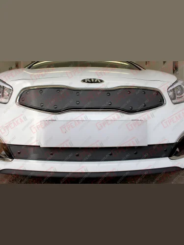 Зимняя заглушка решетки радиатора (верх) (Luxe, Prestige, Premium) Стрелка11 (черная) KIA Ceed 2 JD рестайлинг универсал (2015-2018)