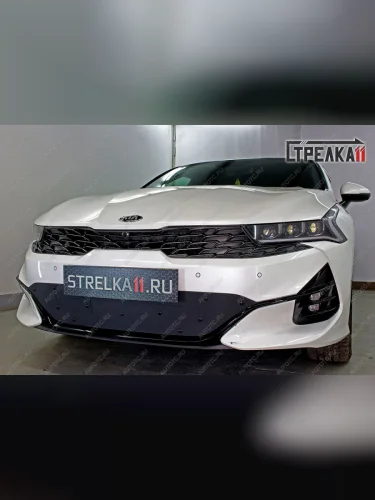 Зимняя заглушка решетки радиатора Стрелка11 (черная) KIA K5 DL (2019-2022)