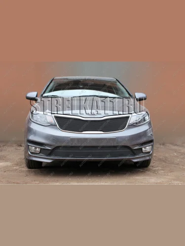 Зимняя заглушка решетки радиатора (низ) Стрелка11 (черная) KIA Ceed 2 JD рестайлинг, хэтчбэк (2015-2018)