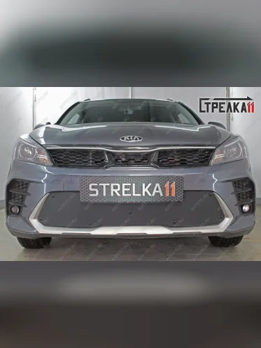 Зимняя заглушка решетки радиатора (низ) Стрелка11 (черная) KIA Rio X рестайлинг (2020-2025)