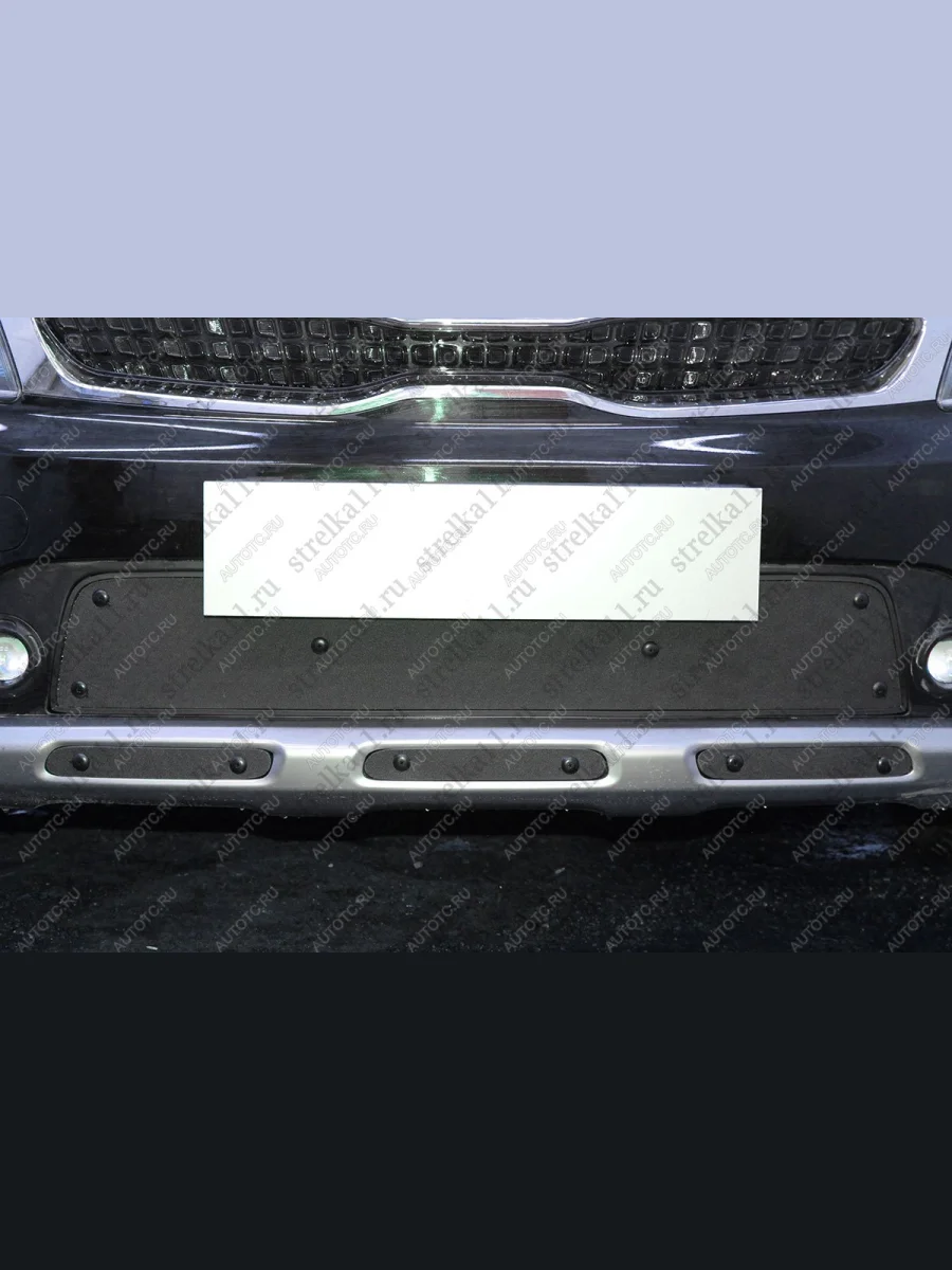 Зимняя заглушка решетки радиатора (низ, 3 части) Стрелка11 KIA Rio X-line (2017-2021) (черная)  в Перми Пермском крае