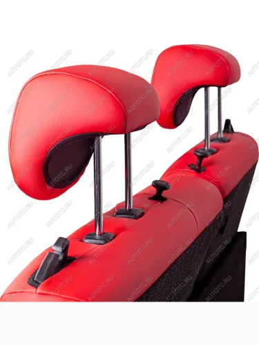 Комплект чехлов для сидений (РЗС 40/60+подлок.+отдел.бок 2Г+1П Орегон) БАЙРОН ст ЖУК Lord Autofashion (красный, вставка красная, строчка красная) Toyota Camry XV50 дорестайлинг (2011-2014)