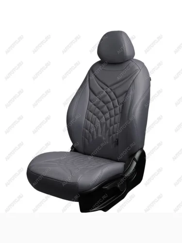 Комплект чехлов для сидений (РЗС 40/60+подлок 3Г Орегон) БАЙРОН ст ЖУК Lord Autofashion (серый, вставка серая+темно-серая, строчка темно-серая) Toyota RAV4  XA50 (2018-2025) 5 дв. дорестайлинг