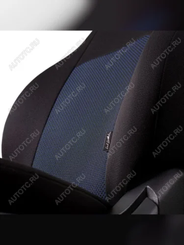 CКомплект чехлов для сидений (РЗСиС 60/40+подлок 2Г Жаккард) ДУБЛИН Lord Autofashion (черный, вставка Ёж синяя) Лада ВАЗ 2123 (Нива Шевроле) 1 рестайлинг (2009-2020)