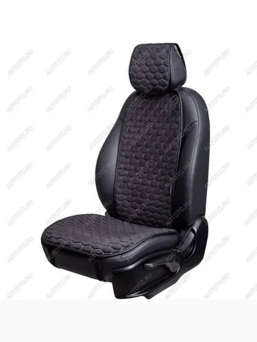 Накидка на сиденье (1 место Афины) МОНРО ст СОТА Lord Autofashion (черный, строчка бежевая) 