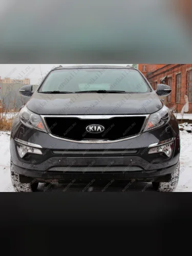 Зимняя заглушка решетки радиатора (верх) Стрелка11 KIA Sportage  3 SL (2014-2016) рестайлинг