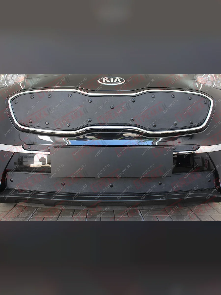 Зимняя заглушка решетки радиатора (верх) Стрелка11  KIA Sportage (2018-2022) 4 QL (черная)  в Воронеже Воронежской области