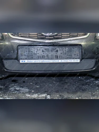 Зимняя заглушка решетки радиатора Стрелка11 (черная) Лада ВАЗ Приора ( 21728,  2170,  2171,  2172) (2013-2018) купе рестайлинг, седан рестайлинг, универсал рестайлинг, хэтчбек рестайлин