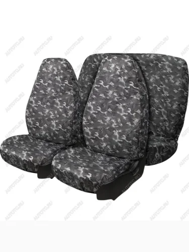 Комплект чехлов для сидений (5 мест Оксфорд ) ОХОТА-РЫБАЛКА универсал Lord Autofashion (Серый камуфляж) Sokon Sokon (2008-2025)