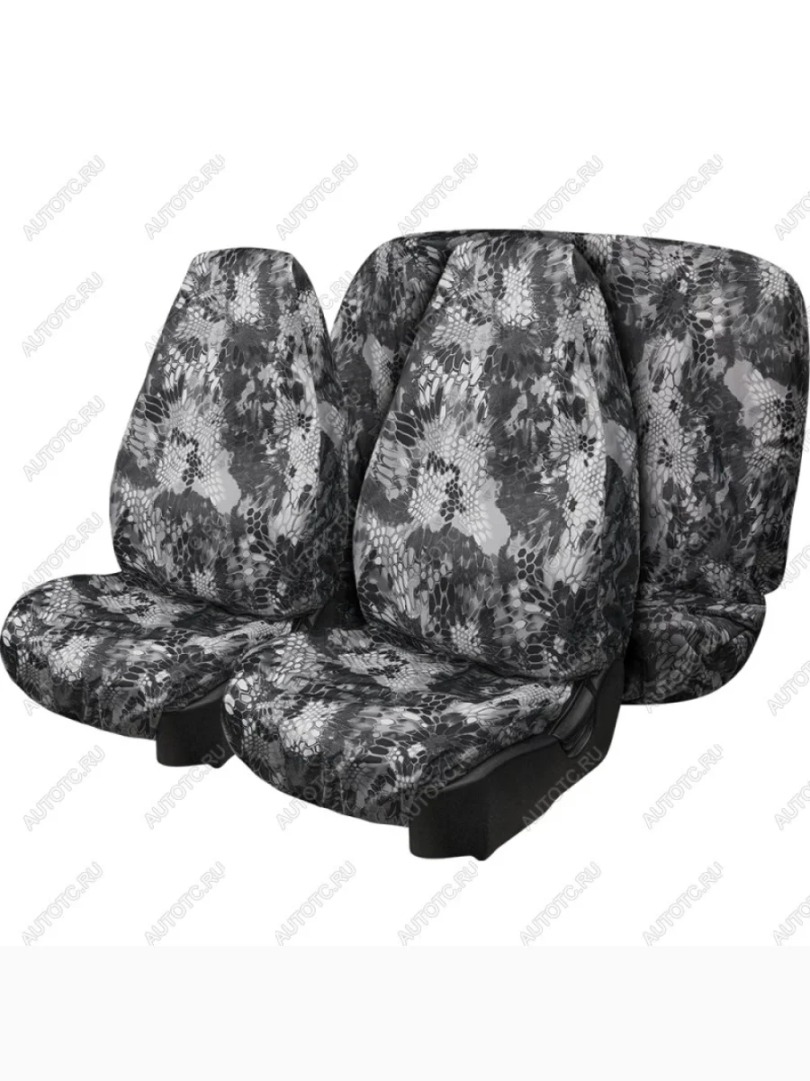 Комплект чехлов для сидений (5 мест Оксфорд ) ОХОТА-РЫБАЛКА универсал Lord Autofashion Foton Aumark (BJ10) (2010-2025) (Серый цветок)  в Керчи Республика Крым