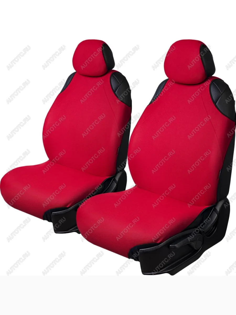 Универсальные чехлы сидений (майка 2 места Трикотаж) Lord Autofashion JAC Sunray LC6T32 автобус (2020-2025) (красный)  в Керчи Республика Крым
