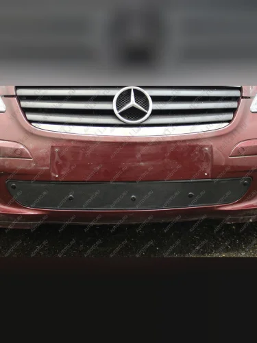 Зимняя заглушка решетки радиатора Стрелка11 (черная) Mercedes-Benz A class W169 дорестайлинг, хэтчбэк 5 дв. (2005-2008)