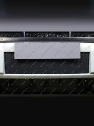 Зимняя заглушка решетки радиатора Стрелка11 (черная) Mitsubishi Pajero ( 4 V90,  4 V80) (2011-2015) 1-ый рестайлинг, 3 дв. 1-ый рестайлинг