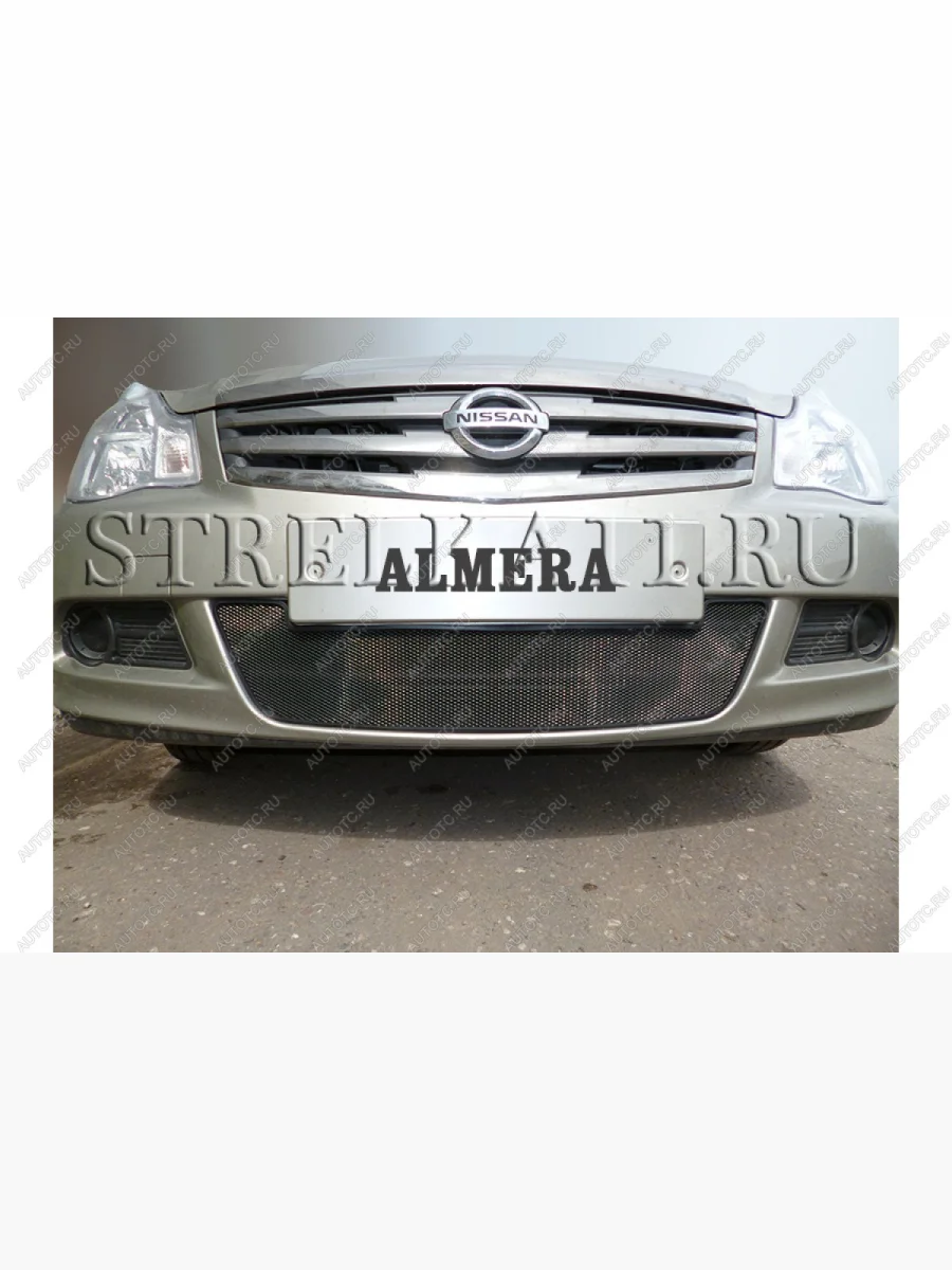 Зимняя заглушка решетки радиатора Стрелка11 Nissan Almera 3 G15 седан (2012-2019) (черная)  в Самаре Самарской области