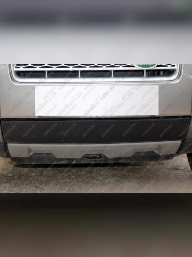 Зимняя заглушка решетки радиатора Стрелка11 (черная) Land Rover Freelander L359 дорестайлинг (2006-2010)