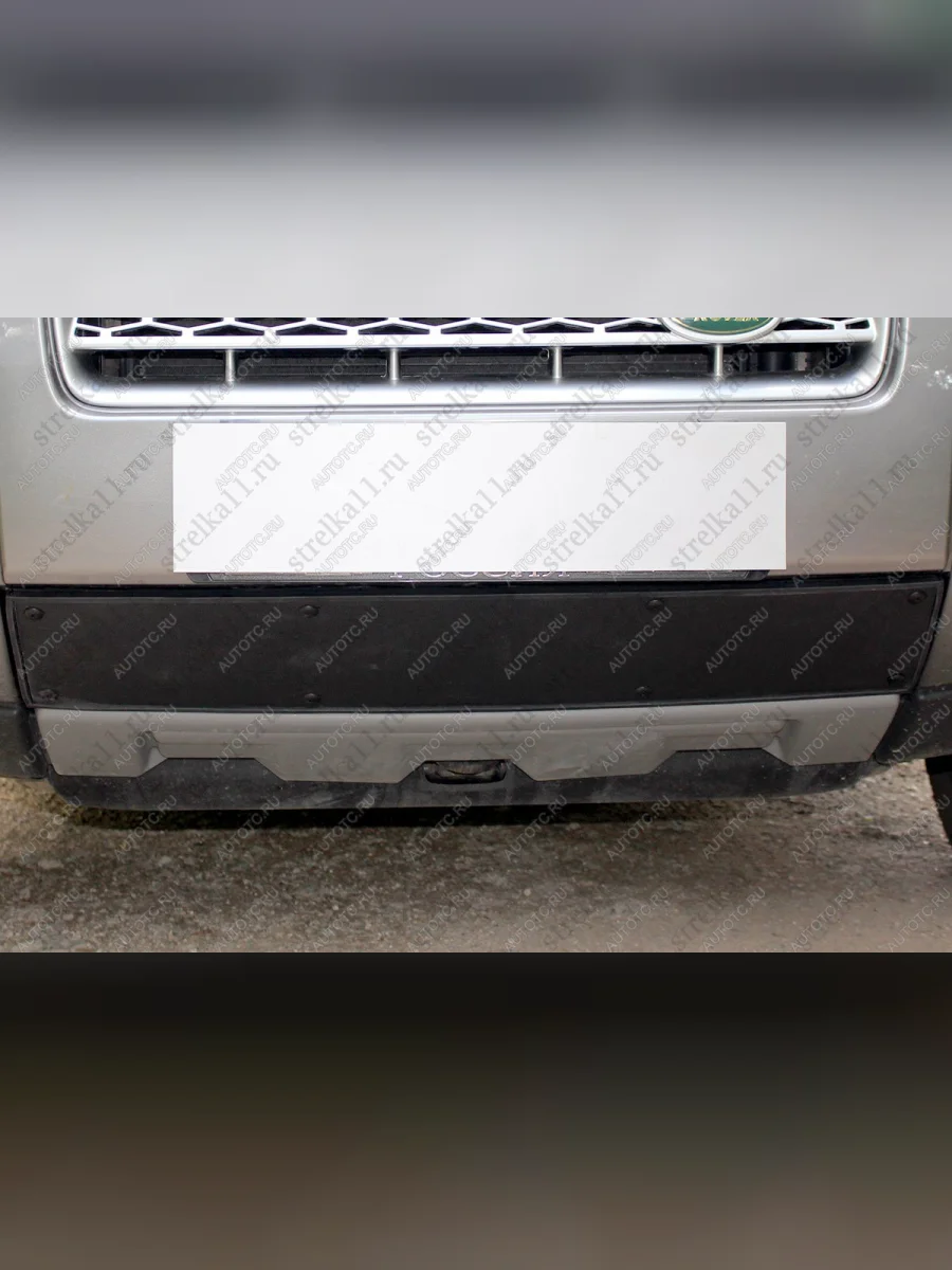 Зимняя заглушка решетки радиатора Стрелка11 Land Rover Freelander L359 дорестайлинг (2006-2010) (черная)  в Самаре Самарской области