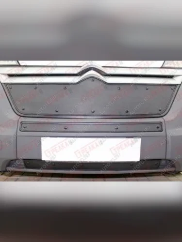 Зимняя заглушка решетки радиатора (2 части) Стрелка11 (черная) Fiat Ducato 290 (2014-2025)