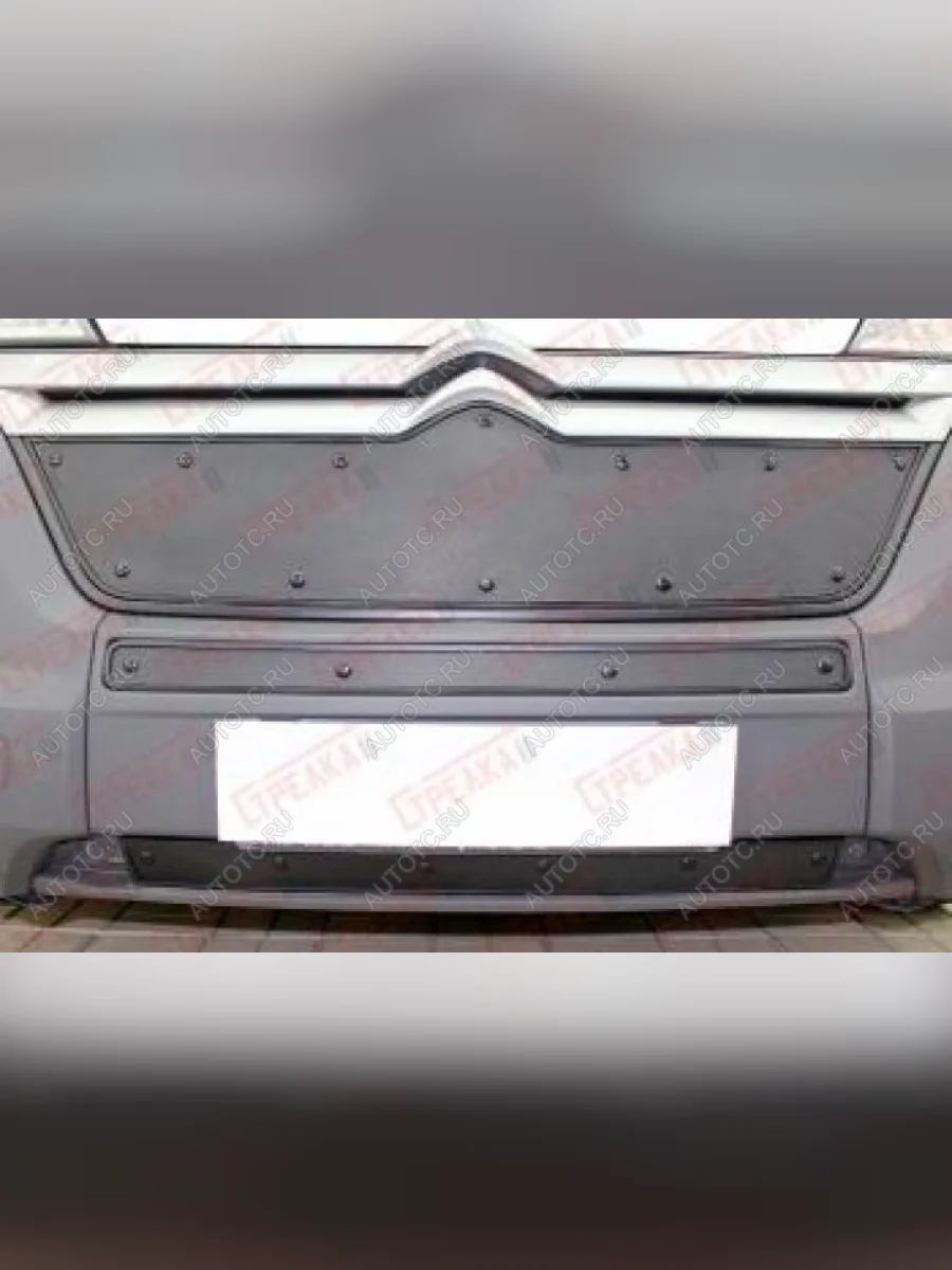 Зимняя заглушка решетки радиатора (2 части) Стрелка11 Fiat Ducato 290 (2014-2025) (черная)  в Керчи Республика Крым