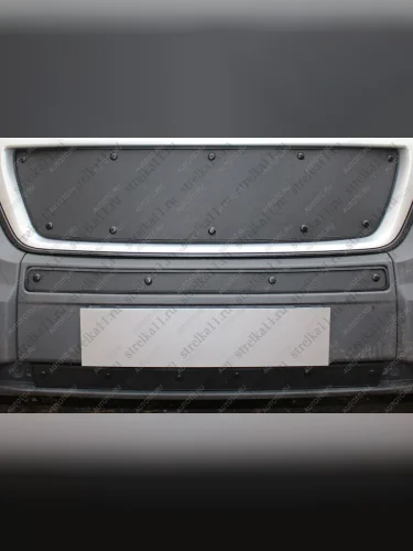 Зимняя заглушка решетки радиатора (верх) Стрелка11 (черная) Peugeot Boxer 290 (2014-2025)