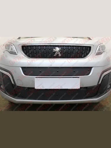 Зимняя заглушка решетки радиатора (середина) Стрелка11 (черная) Peugeot Traveller K0 L2 дорестайлинг (2016-2024)
