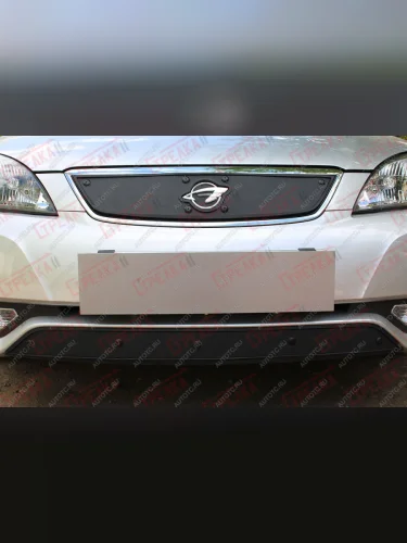 Зимняя заглушка решетки радиатора (верх) Стрелка11 (черная) Ravon Gentra (2015-2025)