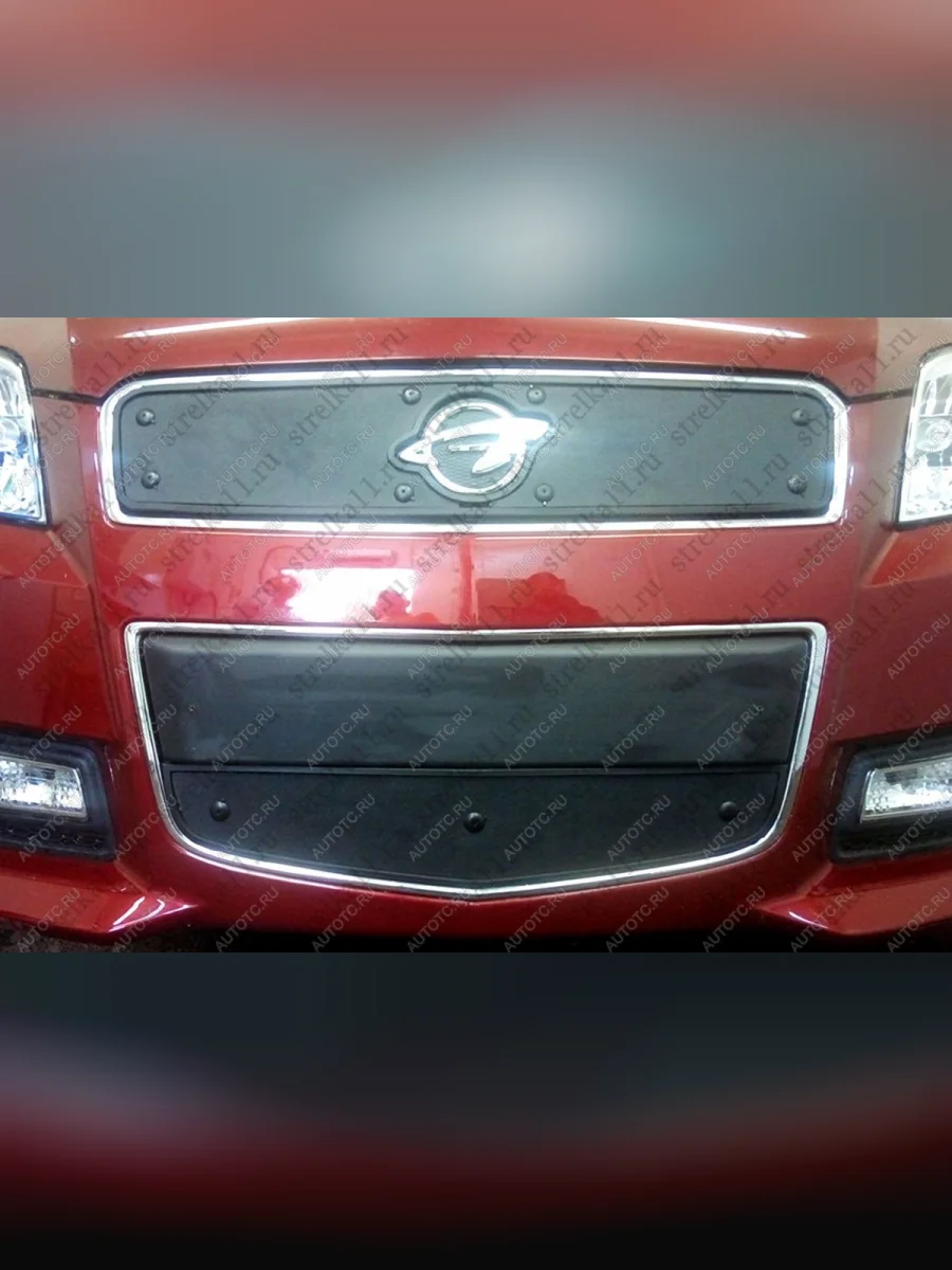 Зимняя заглушка решетки радиатора (верх) Стрелка11 Ravon Nexia R3 (2016-2020) (черная)  с доставкой в г. Пермь