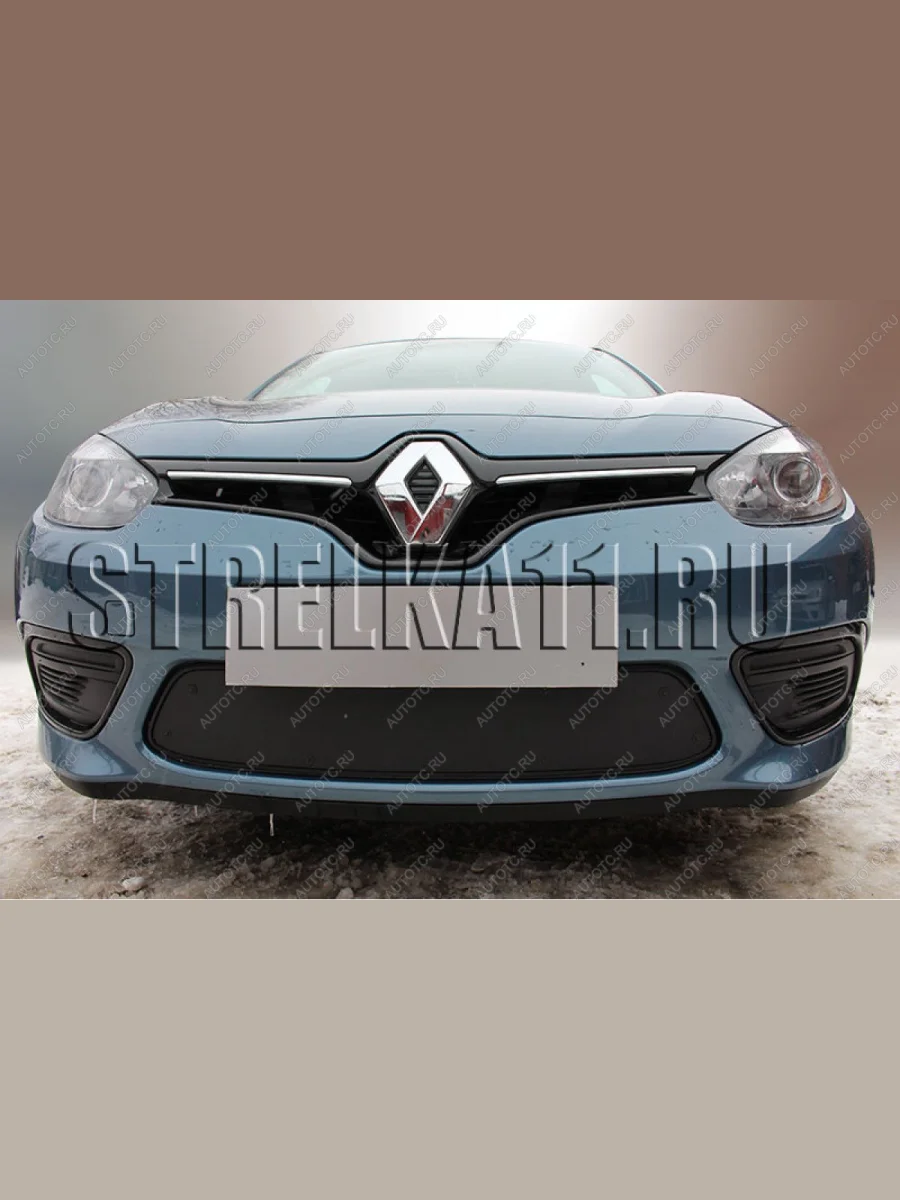 Зимняя заглушка решетки радиатора (низ) Стрелка11 Renault Fluence рестайлинг (2012-2016) (черная)  в Керчи Республика Крым