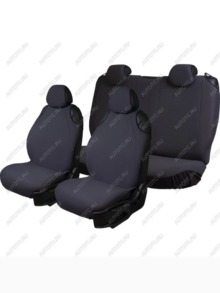 Универсальные чехлы сидений (майка 5 мест Трикотаж) Lord Autofashion УРАЛ NEXT рестайлинг (2015-2025) (темно-серый)  в Перми Пермском крае