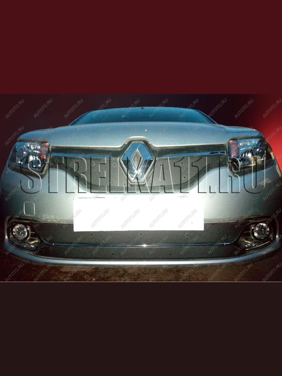 Зимняя заглушка решетки радиатора (Privilege, Luxe Privilege) (низ) Стрелка11 Renault Logan 2 дорестайлинг (2014-2018) (черная)  в Самаре Самарской области