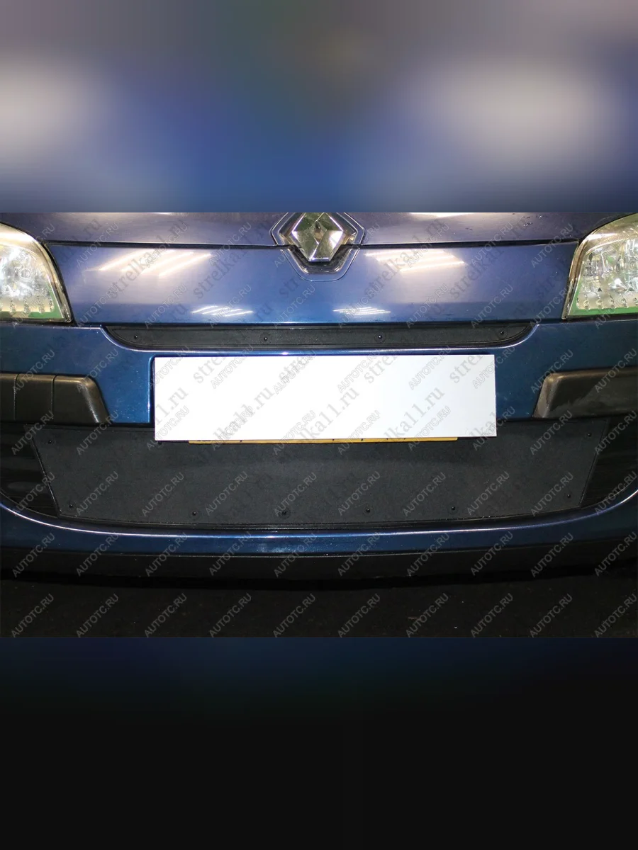 Зимняя заглушка решетки радиатора (низ) Стрелка11 Renault Megane универсал  дорестайлинг (2008-2013) (черная)  в Керчи Республика Крым