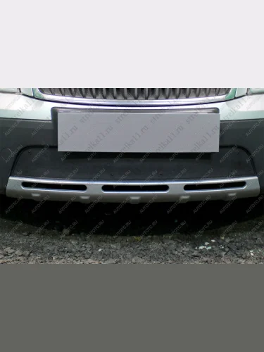 Зимняя заглушка решетки радиатора Стрелка11 (черная) Skoda Octavia A5 дорестайлинг универсал (2004-2008)