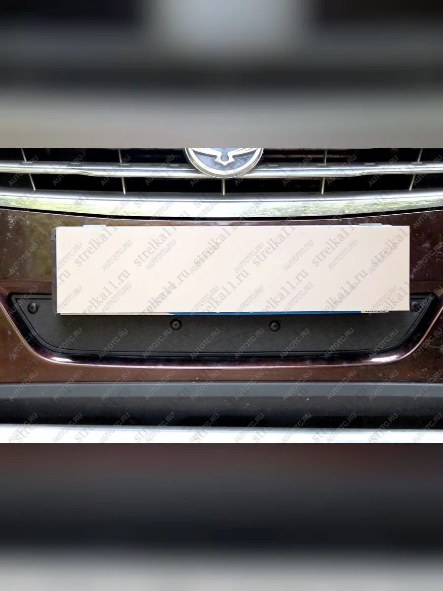 Зимняя заглушка решетки радиатора Стрелка11 SSANGYONG Rexton Y290 (2012-2017) (черная)  с доставкой в г. Пермь