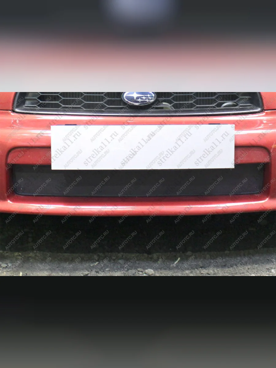 Зимняя заглушка решетки радиатора Стрелка11 Subaru Impreza GD седан дорестайлинг (2000-2002) (черная)  в Керчи Республика Крым